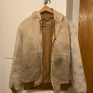 Carhartt Jacket Men's Tan Distressed Vintage